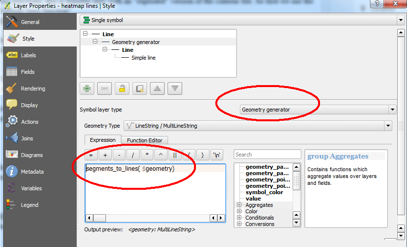 qgis segments to lines